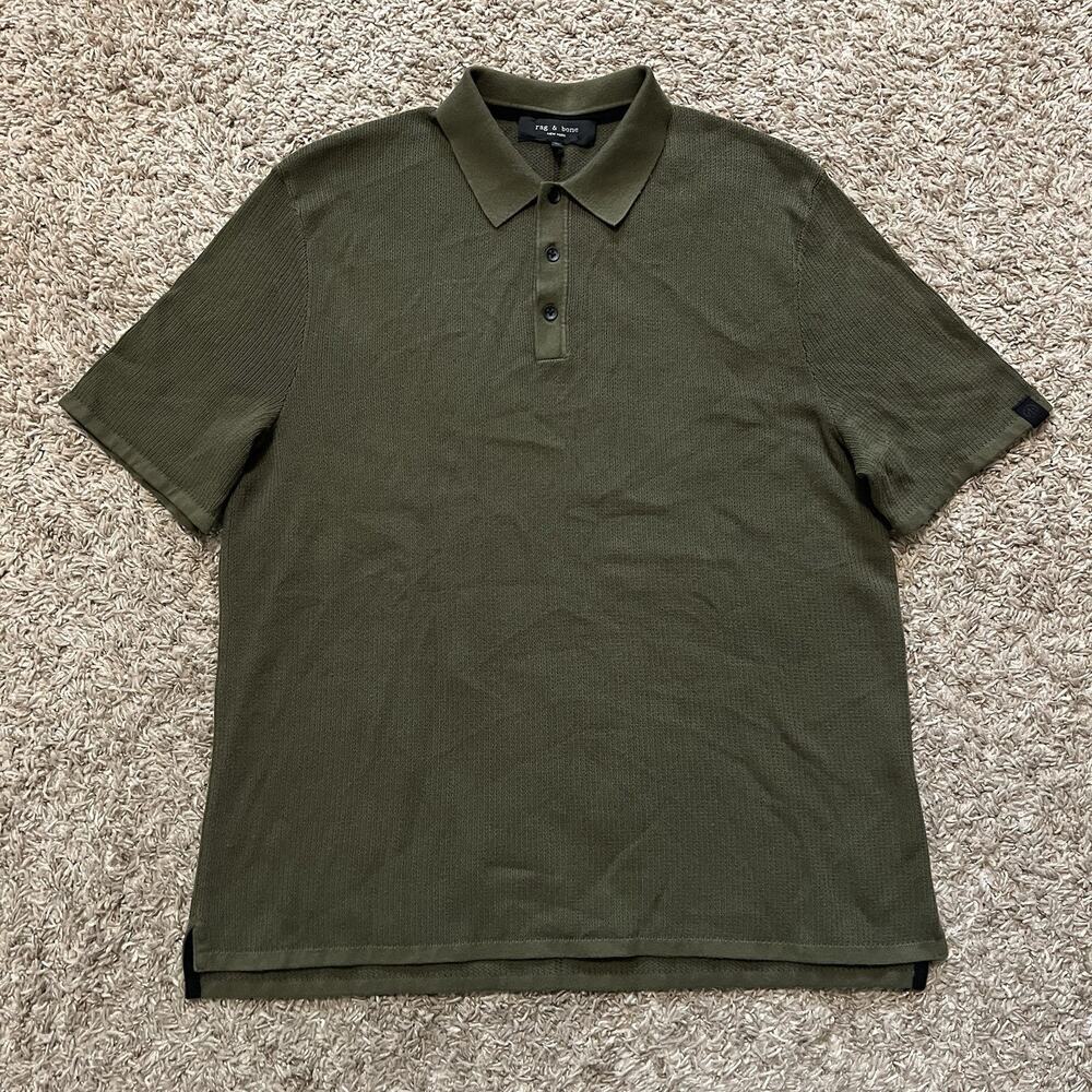 rag & bone Olive Green Polo Shirt
